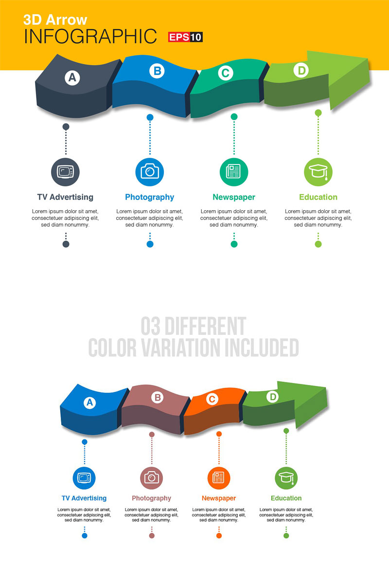 Infografik-Elemente namens "3D Vector Arrow" #75788 - Screenshot