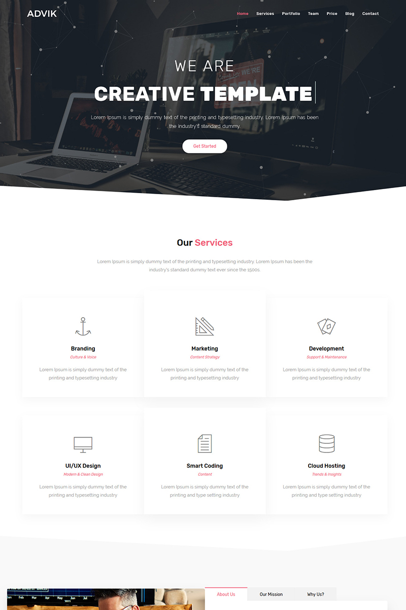 Advik - Multi-Purpose Landing Page Template - screenshot