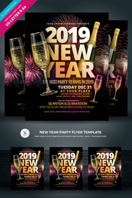 Template #75922 Year 2019 Webdesign Template - Logo template Preview