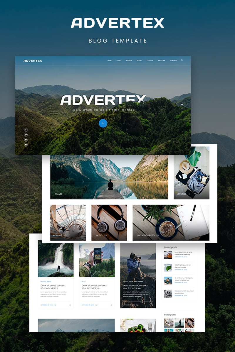 Advertex - Travel Personal Blog WordPress Theme - screenshot