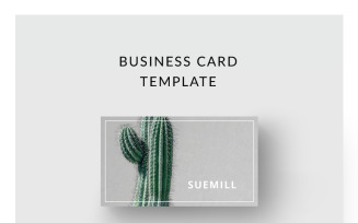 Business Card With Cactus - Corporate Identity Template