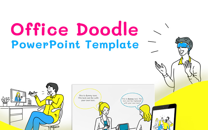 Office Doodle PowerPoint template PowerPoint Template