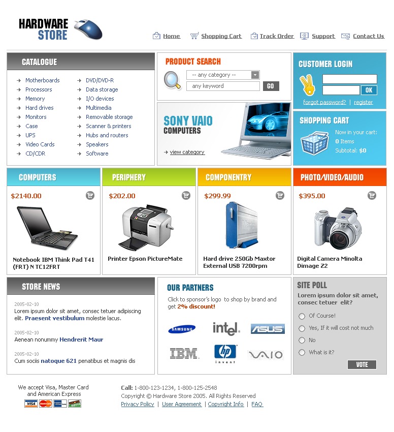 Computer Store Website Template #7644