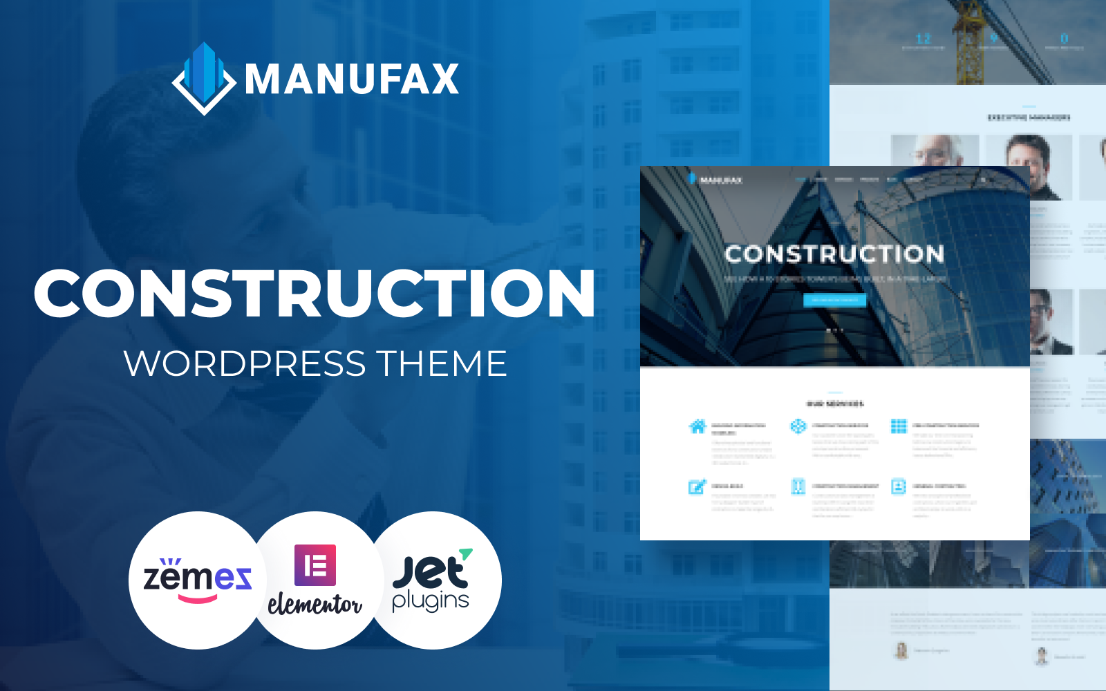 Manufax - Construction Multipurpose Creative WordPress Elementor Theme WordPress Theme