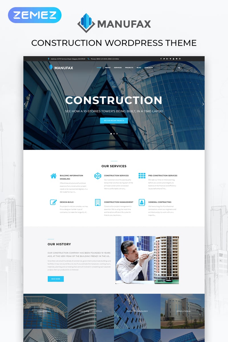 seo friendly wordpress construction company themes template responsive seo friendly