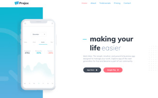 Projex - Business Mobile App Multipurpose Clean WordPress Elementor Theme