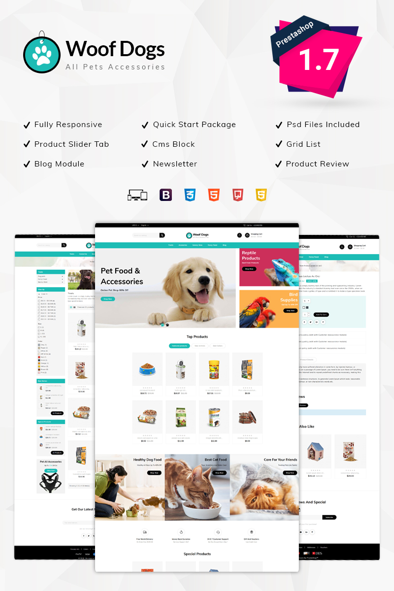 Woofdog Pet Store PrestaShop-Thema