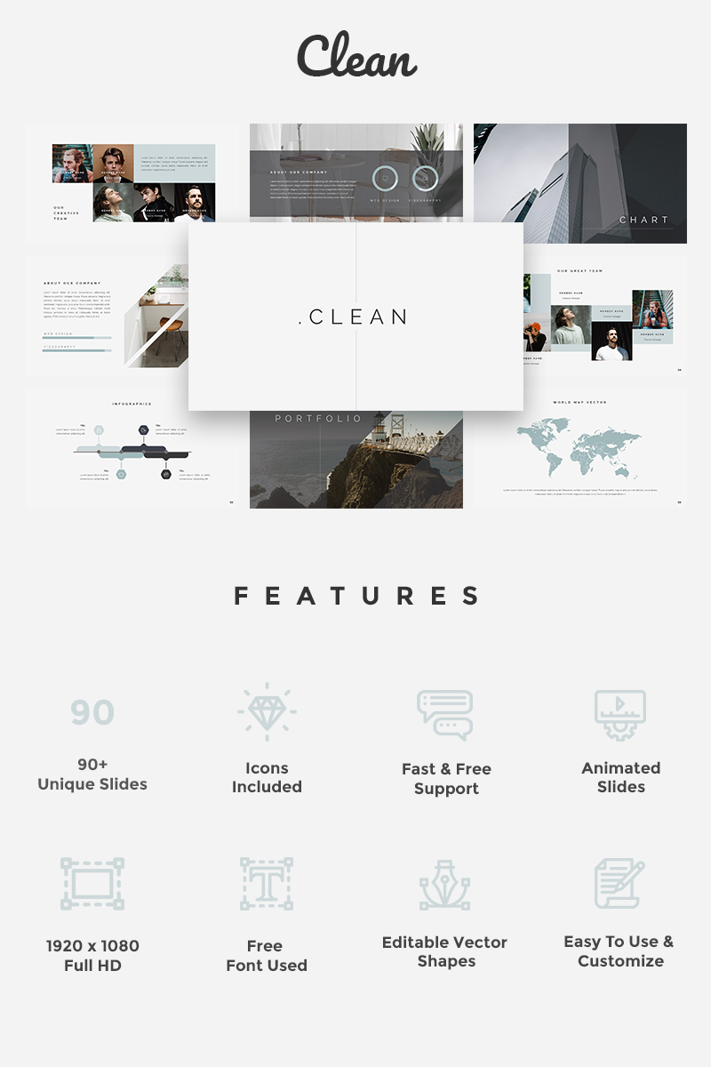 "Clean Creative" modèle Keynote #76124 - screenshot