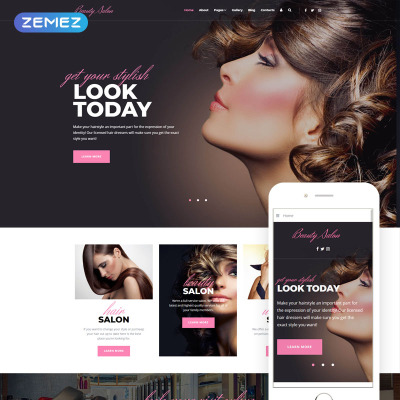 Modello Joomla Responsive #76172 "Modern Ready-To-Use Beauty Salon" #76172