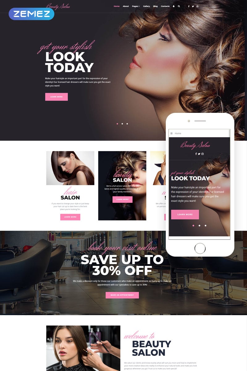 Modern Ready-To-Use Beauty Salon Joomla Template - screenshot