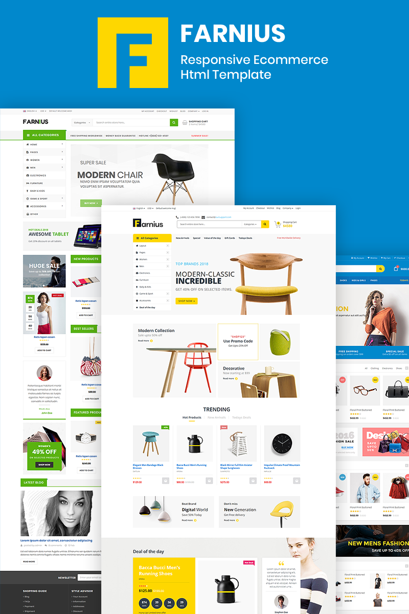 Plantilla Web "Farnius - Furniture Store HTML5" #76194