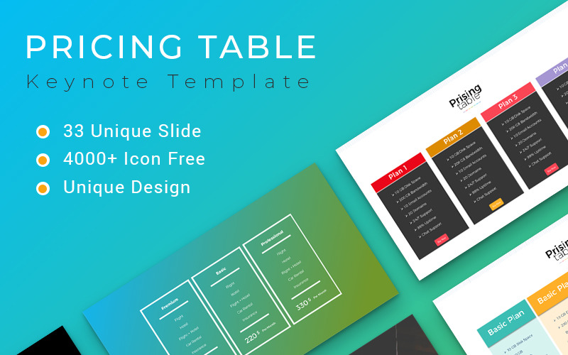 Prising Table - Keynote template Keynote Template