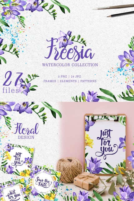 Template #76269 Freesia Watercolor Webdesign Template - Logo template Preview