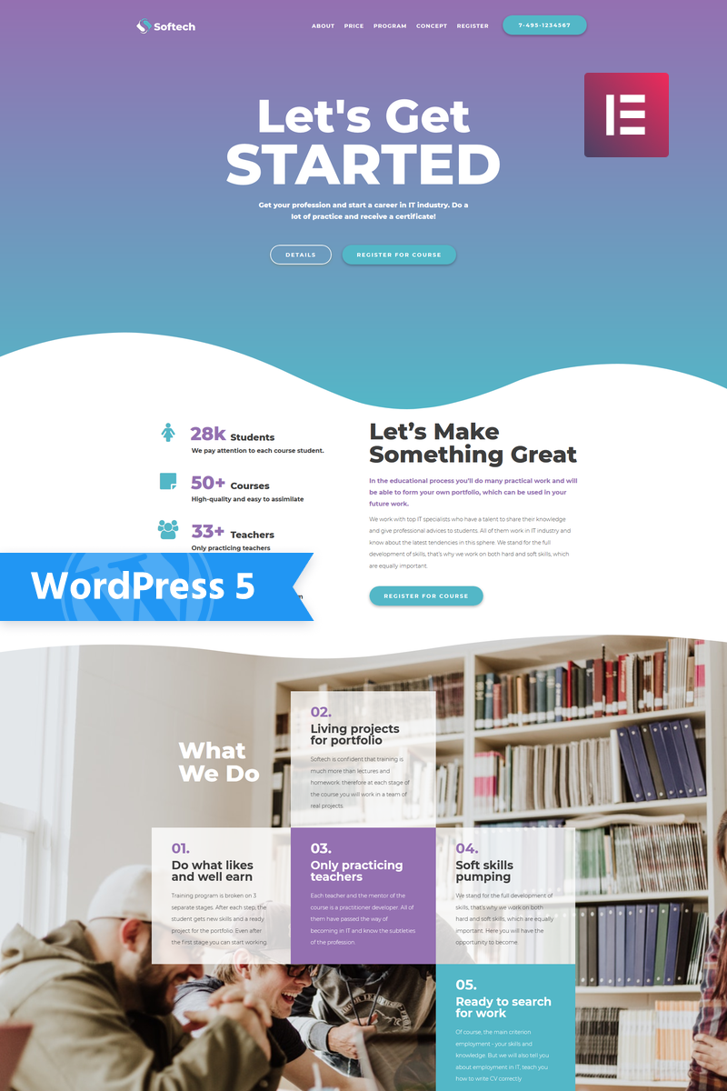 Softtech - IT Education Multipurpose Creative WordPress Elementor Theme