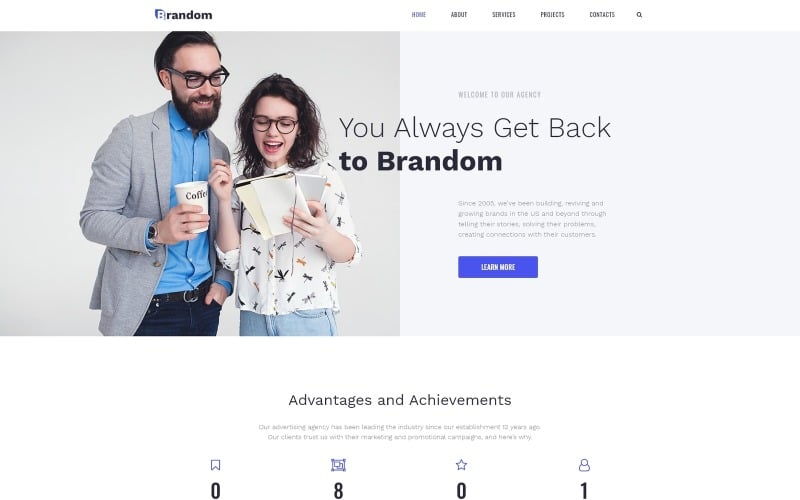 Brandom - Advertising Agency Multipurpose Minimal WordPress Elementor Theme WordPress Theme