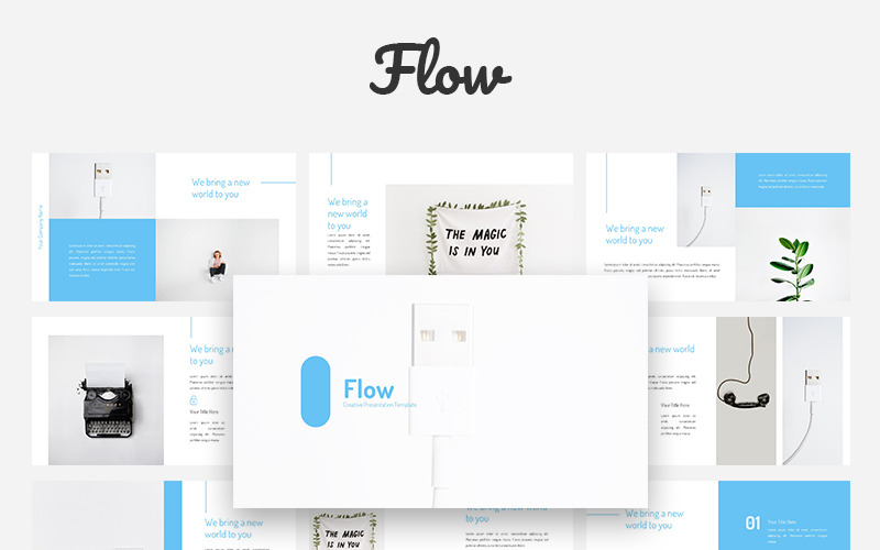 Flow - Creative PowerPoint template PowerPoint Template