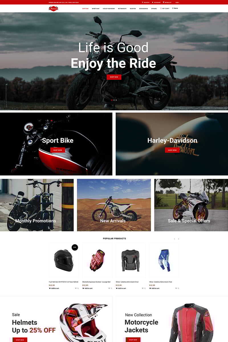 "Mototab - Cars & Motorcycle Modern" thème Shopify adaptatif #76275 - screenshot