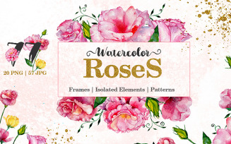 Roses Red Watercolor Png - Illustration