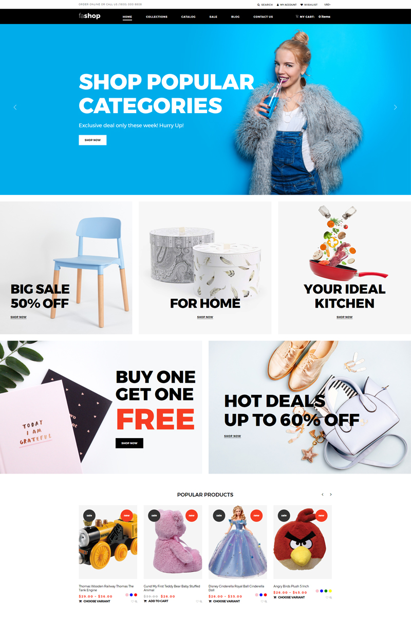 Shopify Theme namens "faShop - Wholesale Store Ready-To-Use Clean" #76274 - Screenshot
