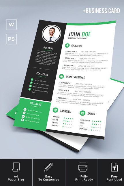 Template #76308 Page Resume Webdesign Template - Logo template Preview