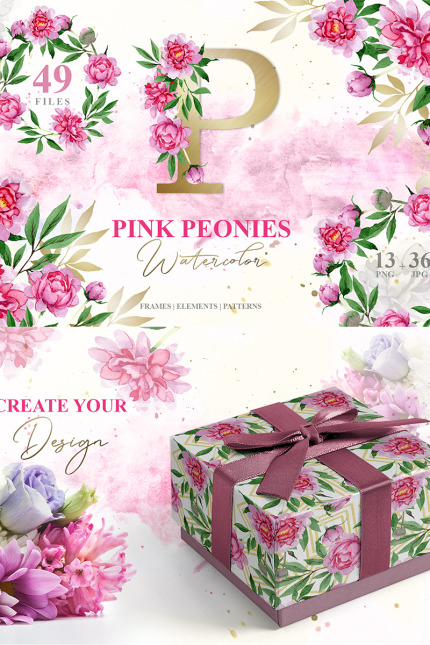 Template #76312 Peonies Watercolor Webdesign Template - Logo template Preview