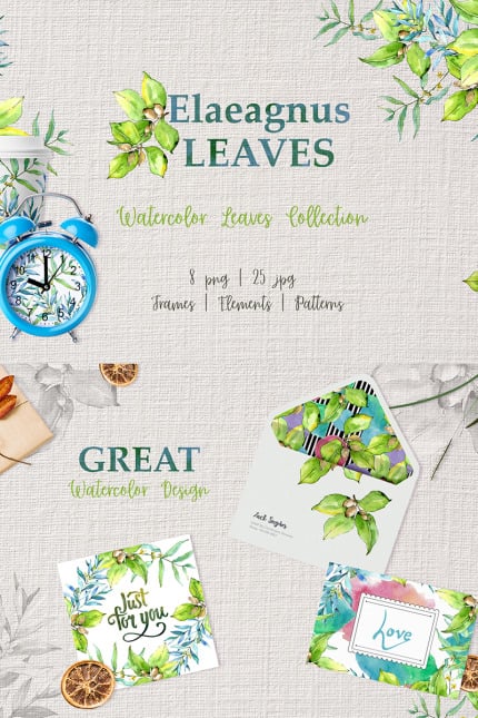 Template #76326 Leaves Watercolor Webdesign Template - Logo template Preview