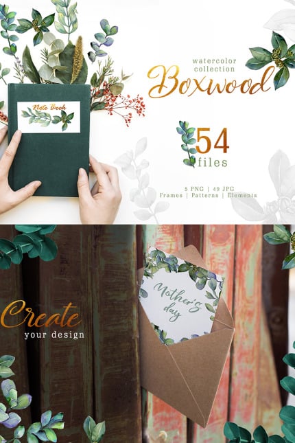 Template #76365 Watercolor Boxwood Webdesign Template - Logo template Preview