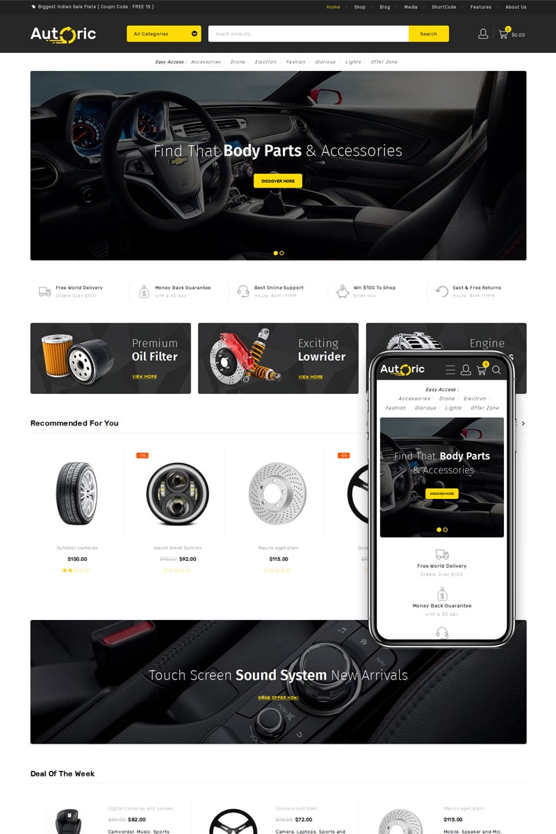 Autoric - Spare Parts Store WooCommerce Theme - screenshot