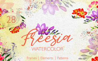 Freesia Watercolor Png - Illustration