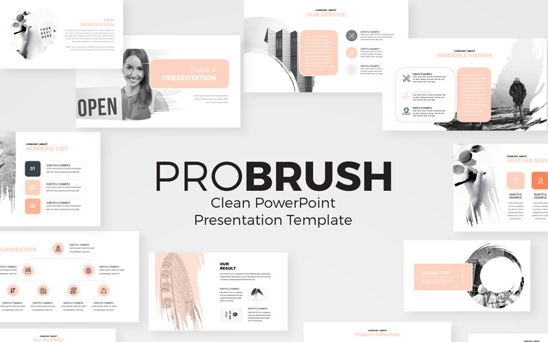 ProBrush - Modern Presentation PowerPoint template PowerPoint Template