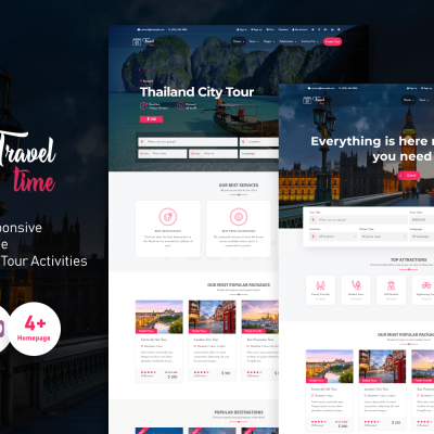 TravelTime - Complete Tour & Travel Agency WordPress Theme WordPress Theme #76397