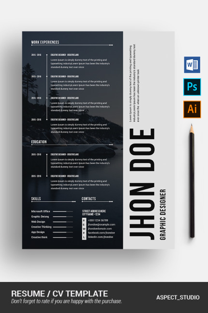 Template #76401 Page Resume Webdesign Template - Logo template Preview