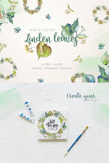 Template #76411 Leaves Watercolor Webdesign Template - Logo template Preview