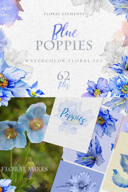 Template #76433 Poppies Watercolor Webdesign Template - Logo template Preview