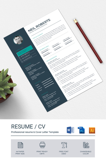 Template #76471 Clean Resume Webdesign Template - Logo template Preview