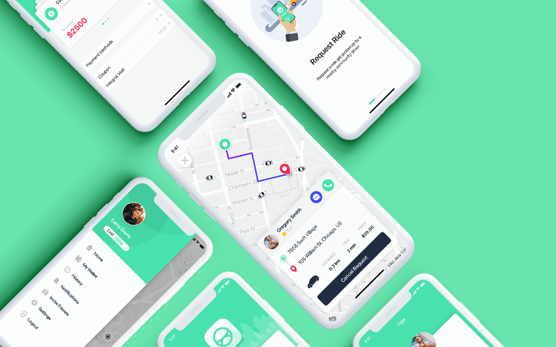 ABER - Taxi Booking mobile app UI Kit UI Element