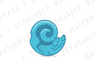 Spiral Shell Dog Logo Template