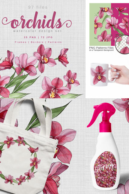 Template #76566 Orchids Watercolor Webdesign Template - Logo template Preview