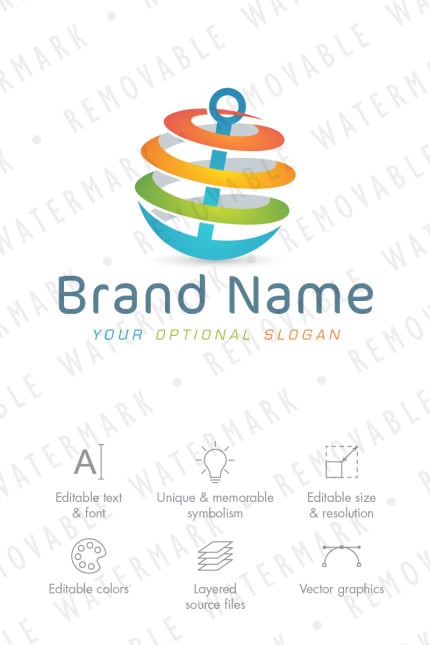 Template #76585 Anchor Globe Webdesign Template - Logo template Preview