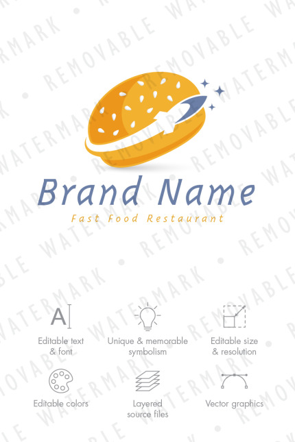 Template #76588 Rocket Burger Webdesign Template - Logo template Preview