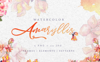 Amaryllis Watercolor Pink png - Illustration