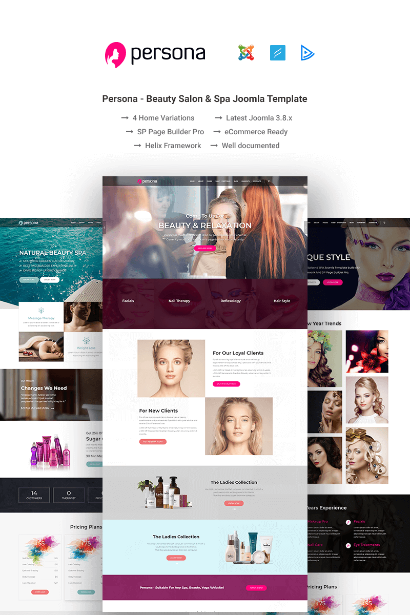 Joomla Vorlage namens "Persona- Beauty Salon & Spa" #76508