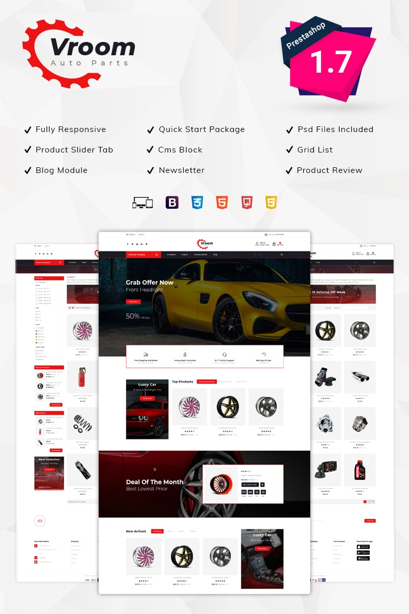 Tema De PrestaShop "Vroom -Auto Parts Store" #76535