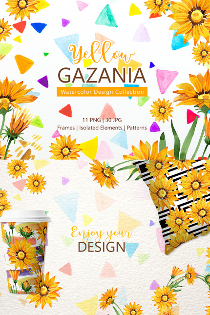 Template #76651 Gazania Watercolor Webdesign Template - Logo template Preview