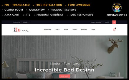 Ethnic Home & Furniture Store PrestaShop Theme