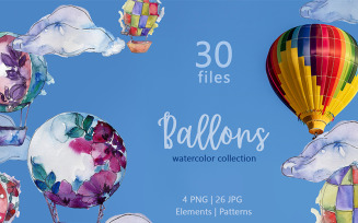 Balloons Watercolor png - Illustration