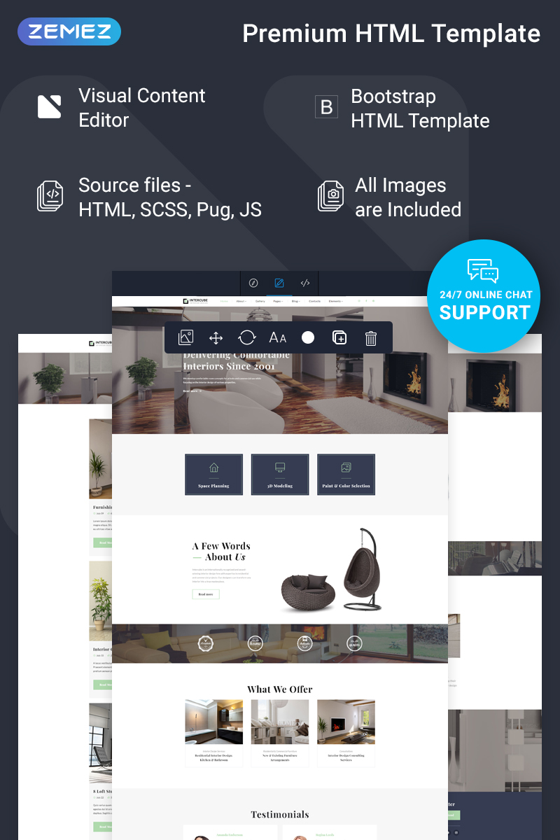 Intercube - Interior Design Ready-to-Use Modern HTML5 Website Template - screenshot