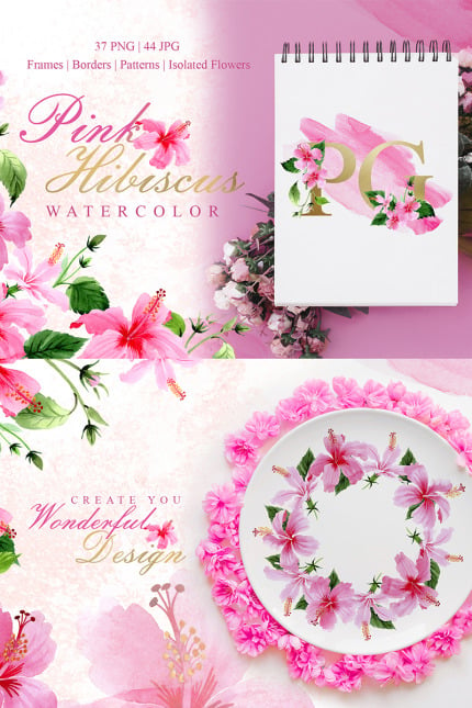 Template #76701 Hibiscus Watercolor Webdesign Template - Logo template Preview