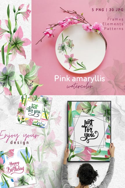 Template #76724 Amaryllis Watercolor Webdesign Template - Logo template Preview