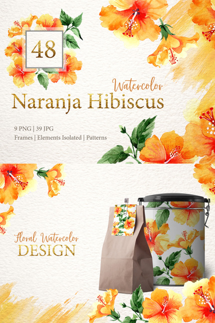 Template #76725 Hibiscus Watercolor Webdesign Template - Logo template Preview